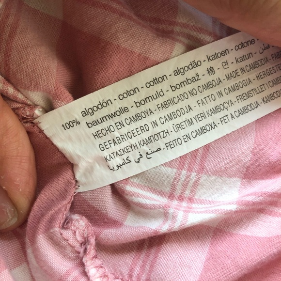 Zara Peanuts Charlie Brown Girls Size 9 Pink/White Plaid Button-Up Shirt Classic - Picture 8 of 16